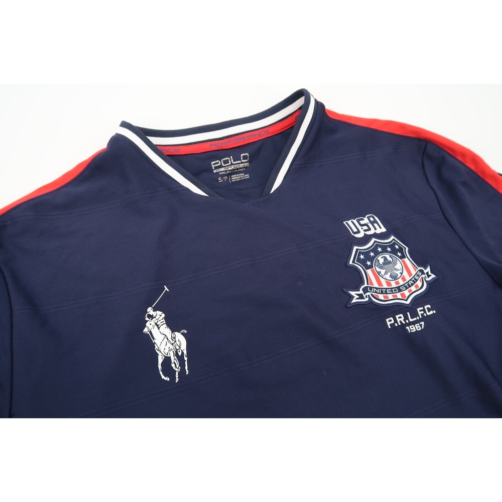 Polo Sport Mens Small Ralph Lauren Soccer Performance PRLFC USA Blue